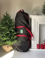 Сумка-чохол для зберігання штучної ялинки до 2 м чорна з червоними ручками