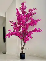 Штучна рожева бугенвілія 210 см у горщику — велике квітуче декоративне дерево для інтер’єру
