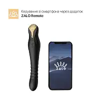 Смартвібратор-пульсатор Zalo — King Obsidian Black, кристал Swarovski