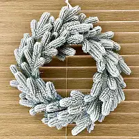 Вінок новорічний різдвяний Traditional з литої хвої d-40 см засніжений