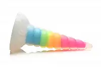 Фентезійний фалоімітатор Creature Cocks Luminescent Rainbow Silicone Dildo