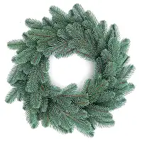 Вінок хвойний різдвяний Lux литий d-50 см блакитний
