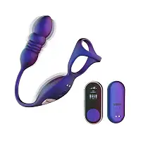 Анальний стимулятор з ерекційним кільцем Hueman Deep Impact, пульсація, масаж промежини