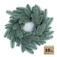 Вінки хвойні різдвяні Lux литі d-40 см блакитні (упаковка 10 шт.)