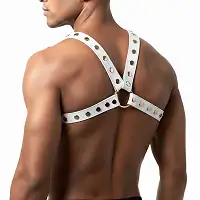 Чоловіча портупея Art of Sex - Spartacus, екошкіра, колір білий, розмір L-2XL