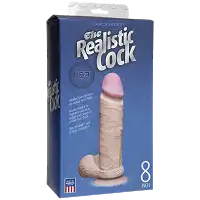 Фалоімітатор Doc Johnson The Realistic Cock 8 inch White - ULTRASKYN, Vack-U-Lock, діаметр 5,1 см