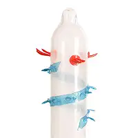 Насадка на член Recare Blue Monster Spike Condom (презерватив з вусиками та спіраллю шипів)