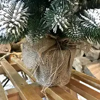 Ялинка лита Premium в мішковині 90 см засніжена