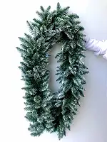 Гірлянда хвойна Elegant з плівки 16 м зелена з білими кінчиками