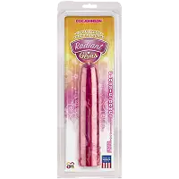 Фалоімітатор Doc Johnson Radiant Gems 8 Inch Fuchsia, діаметр 4,3 см, антибактеріальний ПВХ
