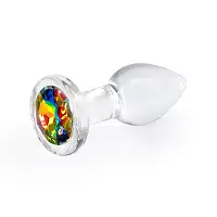 Скляна анальна пробка NS Novelties Crystal - Desires - Rainbow Gem - Small