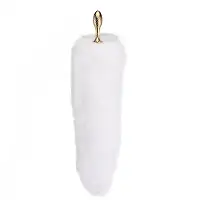 Металева анальна пробка Лисячий хвіст LOCKINK SEVANDA White Fox-Tail Anal Pear-shape Plug
