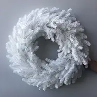 Вінок хвойний різдвяний Traditional литий d-60 см білий