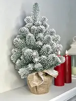 Ялинка лита Premium в мішковині 50 см засніжена