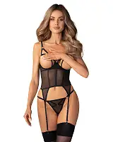 Корсет Obsessive Euridia corset & tanga XL/2XL