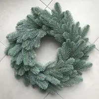 Вінки хвойні різдвяні Lux литі d-50 см блакитні (упаковка 7 шт.)