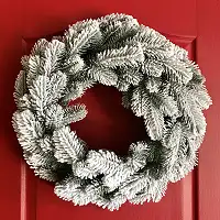 Вінок новорічний різдвяний Lux з литої хвої d-50 см засніжений