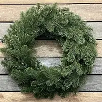 Вінки хвойні різдвяні Lux литі d-50 см зелені (упаковка 7 шт.)