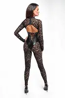 Комбінезон Noir Handmade F299 Enigma lace catsuit with underbust bodice - 3XL