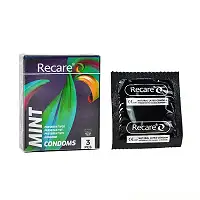 Презервативи Holographic Recare Ultra Thin Mint Condoms 3шт, ультратонкі, аромат: м'ята