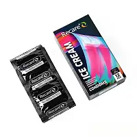 Презервативи Holographic Recare Ice Cream Big Dotted Condoms 12 шт, з пухирцями, аромат: морозиво