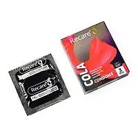 Презервативи Holographic Recare Cola Dotted&Ribbed Condoms 3 шт, з пухирцями і ребрами, аромат: Кола