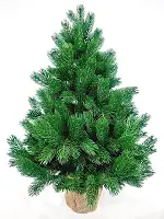 Ялинка новорічна штучна лита Pine Mini в мішковині 90 см зелена