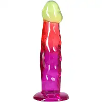 Дилдо Doc Johnson Crystal Jellies - 7.5 Inch Classic Dong - Rainbow