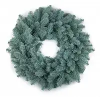 Вінок новорічний різдвяний Premium з литої хвої d-55 см блакитний
