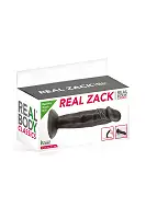 Фалоімітатор із присоскою Real Body — Real Zack Black, TPE, діаметр 3,7 см