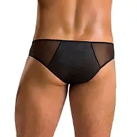 Чоловічі сліпи на блискавці Passion 042 SLIP TIMMY S/M Black, екошкіра, сітка