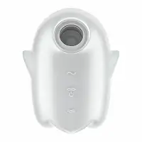 Вакуумний кліторальний стимулятор із вібрацією Satisfyer Glowing Ghost White
