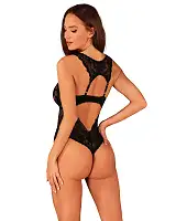 Мереживне боді Obsessive Donna Dream crotchless teddy XS/S Black, відкритий доступ
