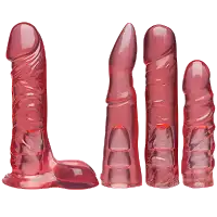 Набір для страпона Doc Johnson Vac-U-Lock Crystal Jellies Set, діаметр 3,8см, 2×4,5см, 5,1 см