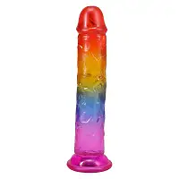 Дилдо Doc Johnson Crystal Jellies - 7 Inch Сlassic Dong - Rainbow