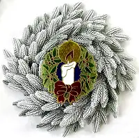 Вінок хвойний різдвяний Classic литий d-50 см засніжений