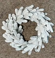 Вінок новорічний різдвяний Traditional з литої хвої d-50 см засніжений