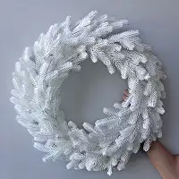 Вінки хвойні різдвяні Traditional литі d-50 см білі (упаковка 7 шт.)