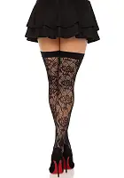 Панчохи Leg Avenue Wild rose net thigh highs One Size