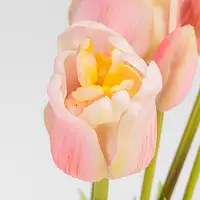 Букет латексних штучних тюльпанів, 5 бутонів, ніжно-рожевий, 49 см