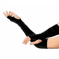 Рукавички Art of Sex - Margo, колір чорний з ефектом мокрого оксамиту, розмір S