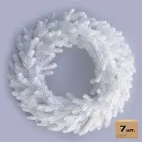 Вінки хвойні різдвяні Traditional литі d-50 см білі (упаковка 7 шт.)