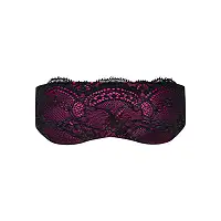 Атласна маска для сну Obsessive Roseberry mask, pink, прикрашена мереживом