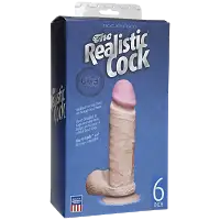 Фалоімітатор Doc Johnson The Realistic Cock 6 inch White – ULTRASKYN, Vack-U-Lock, діаметр 4,3 см
