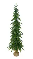 Ялинка штучна Forest Elf Green Mix в мішковині, вузька лита 160 см зелена