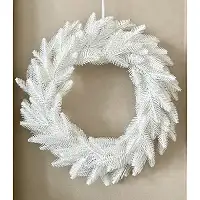 Вінок хвойний різдвяний Classic литий d-50см білий
