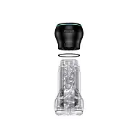 Мастурбатор Kiiroo Feel Pocket Crystal зі всмоктувальною інтерактивною насадкою PowerBlow Combo Set