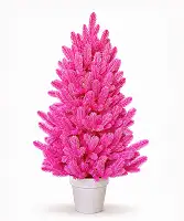 Штучна рожева ялинка лита Elegant Marshmallow Pink, 90 см в горщику