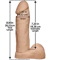 Фалоімітатор Doc Johnson Platinum TRUSKYN - The Tru Ride 8 Inch, діаметр 4,8 см, двошаровий силікон