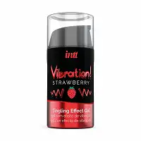 Рідкий вібратор Intt Vibration Strawberry (15 мл), густий гель, дуже смачний, діє до 30 хвилин
